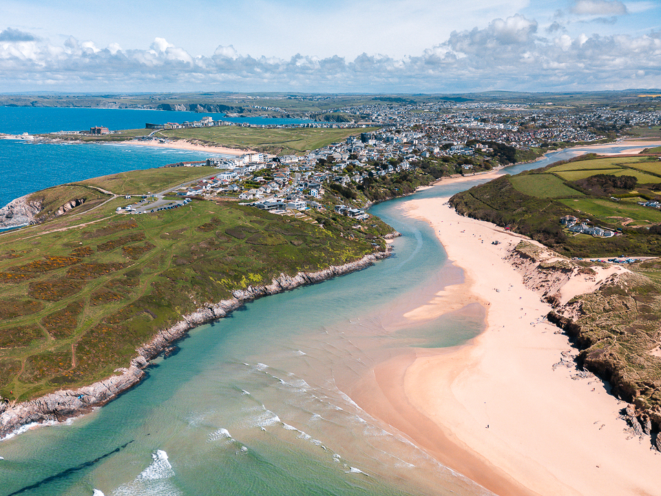Crantock Beach mid tide