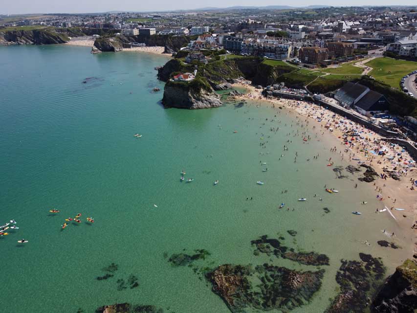 Towan beach drone shot