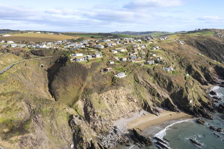 Freathy beach drone shot