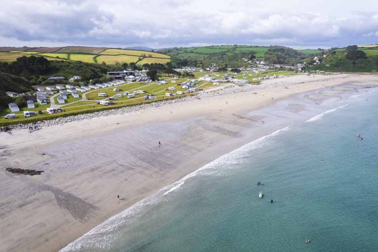 Pentewan Beach Cornwall Drone Shot