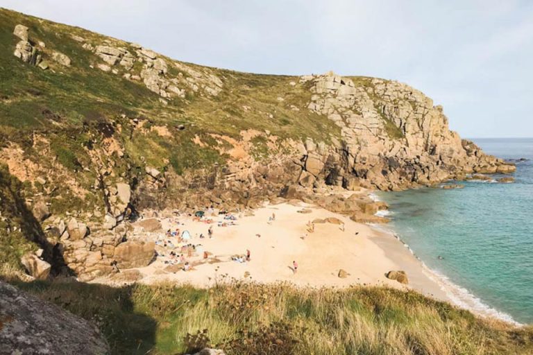 Porth chapel beach cornwall