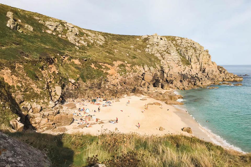 Porth chapel beach cornwall