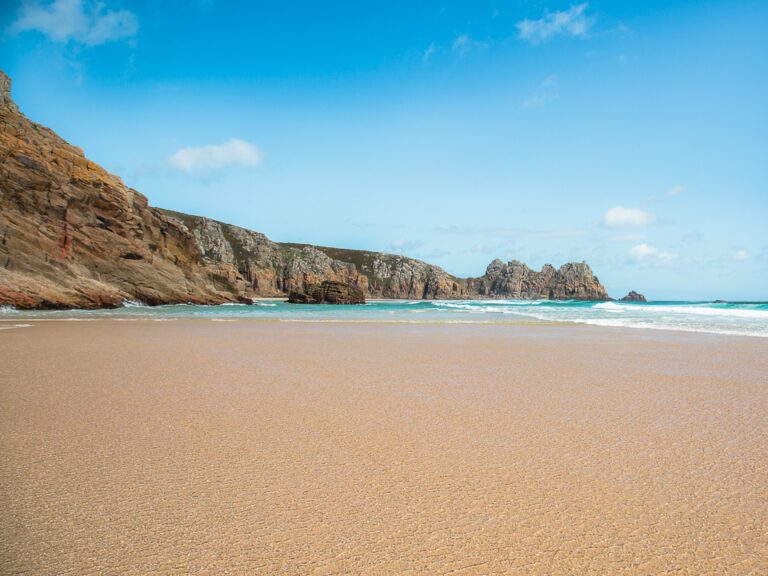 porthcurno Beach in cornwall