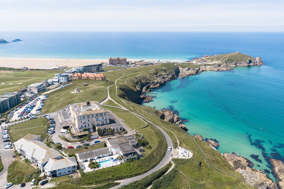 Newquay looking down to the headland