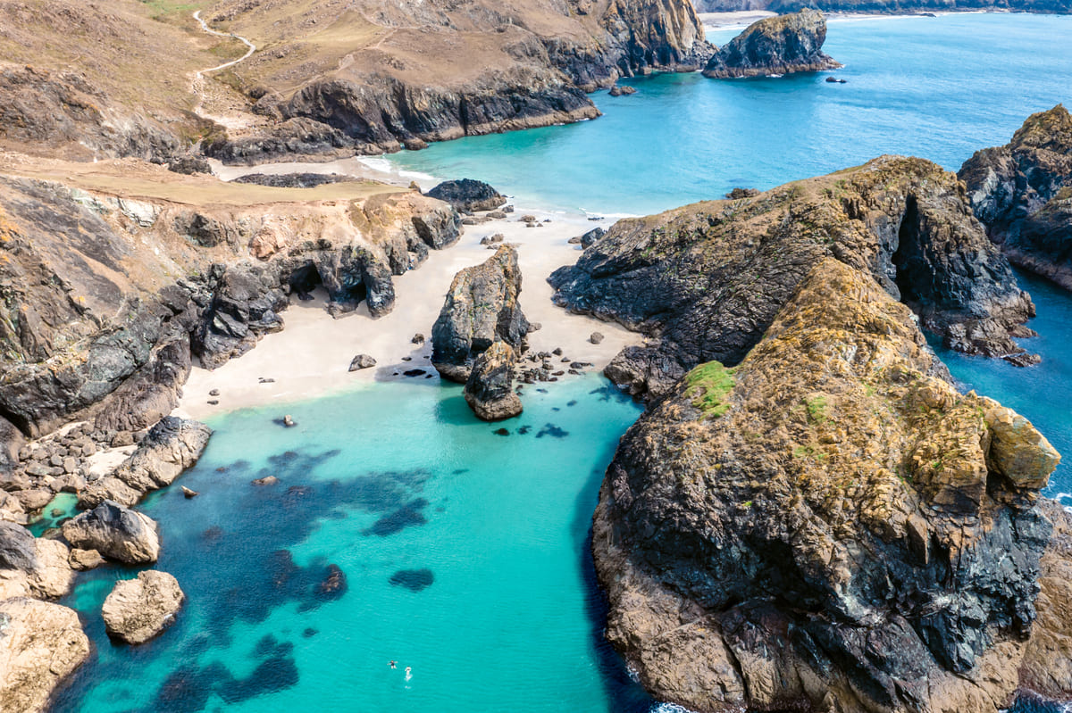 The back of Kynance Cove beach