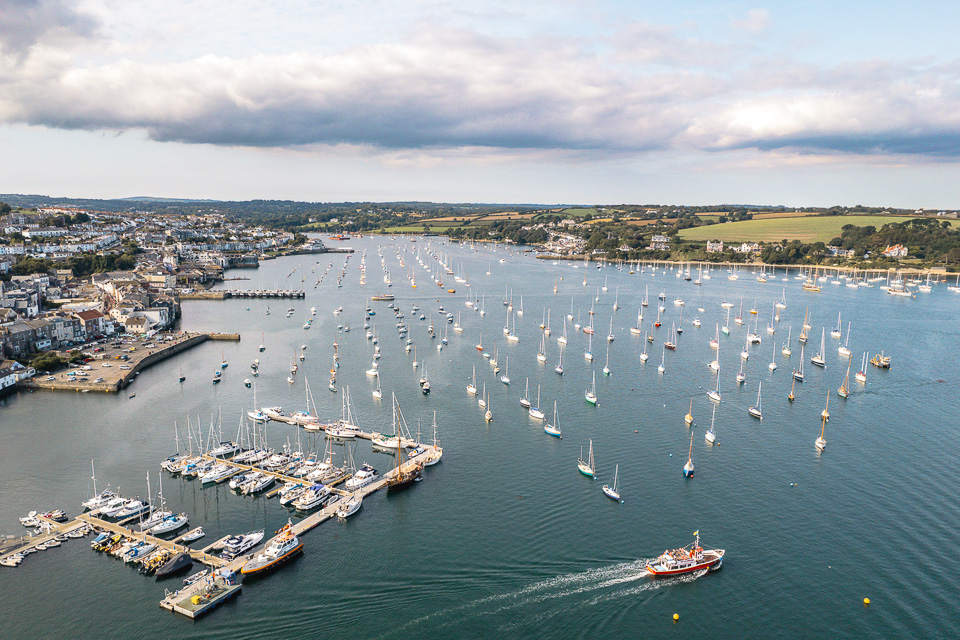falmouth river from a drone