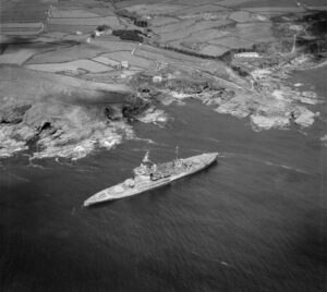 HMS Warspite in Prussia Cove